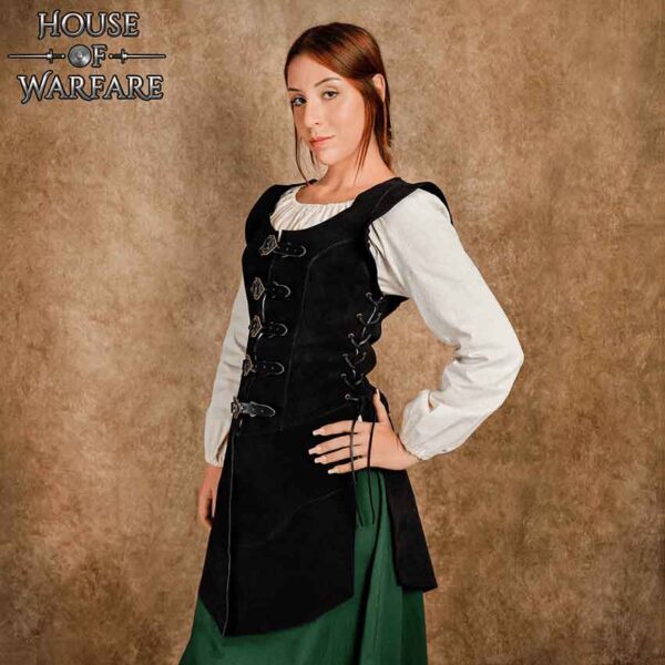 Julienne Long Suede Jerkin – Black