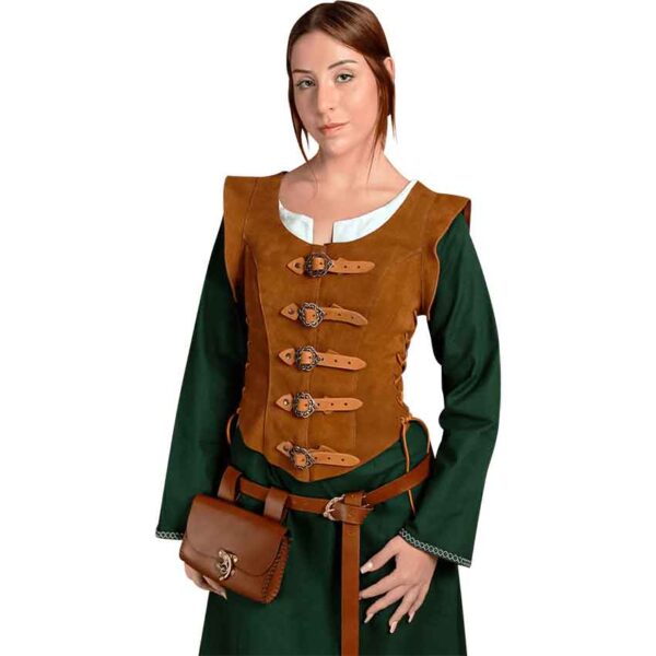 Julienne Suede Bodice – Brown