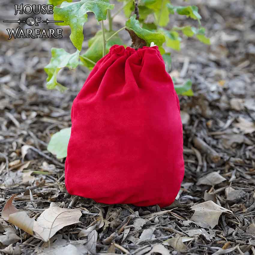 Merlin Medieval Drawstring Pouch - Red