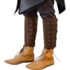Jarl Studded Leather Viking Greaves - Brown
