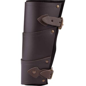 Battle Archeress Leather Bracers - Brown