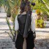 Elven Soldier Leather Quiver with Cross Belt - Black