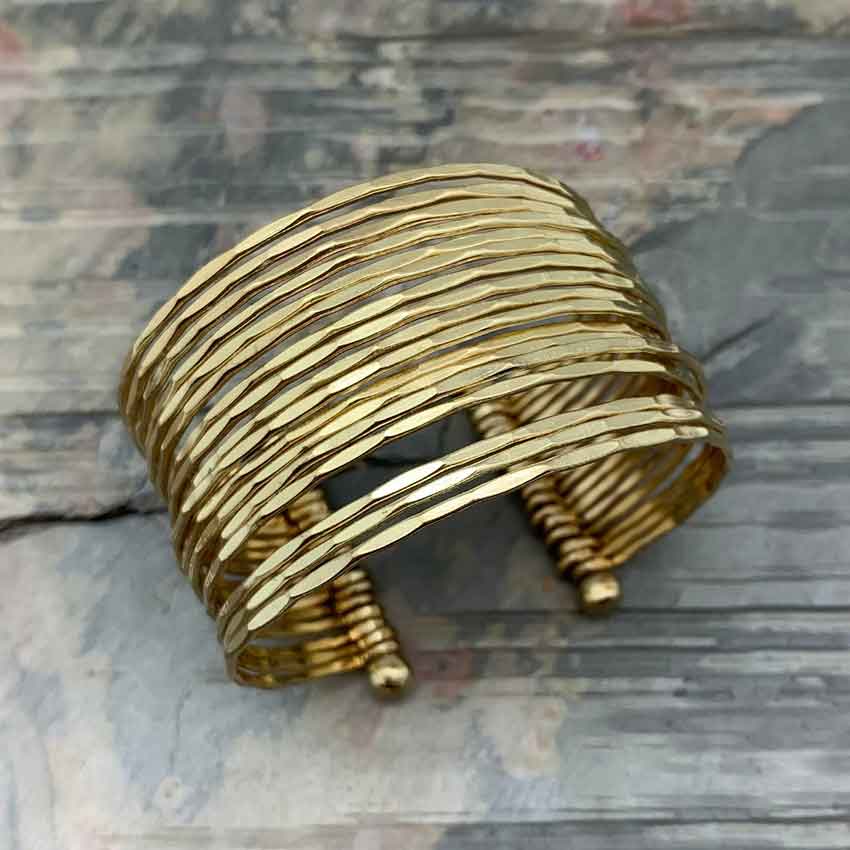 Banded Gold Cuff Bracelet