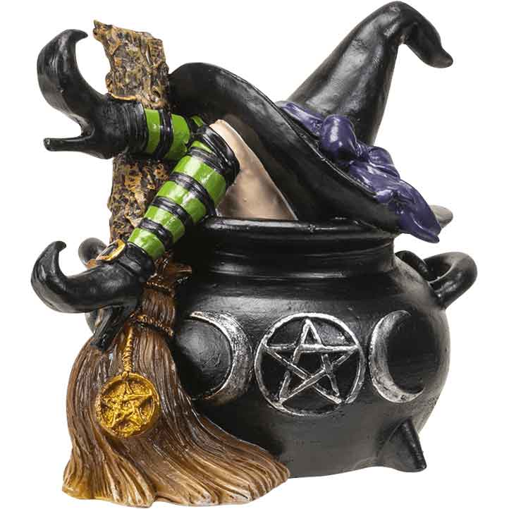 Cauldron Witch Statue