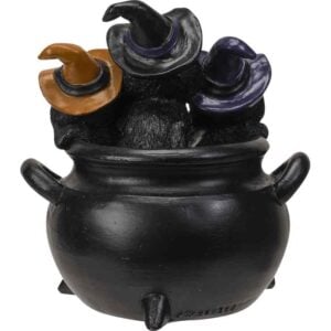 Black Kittens in Cauldron Statue