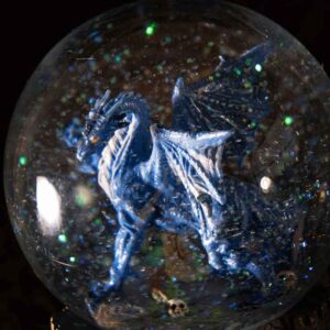 Midnight Blue Dragon Water Globe