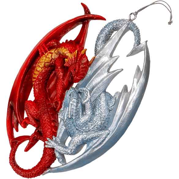 Fire and Ice Dragon Christmas Ornament