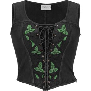 Elowen Medieval Fantasy Bodice - Black Midnight