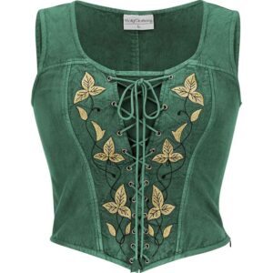 Elowen Medieval Fantasy Bodice - Green Jade