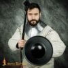 Black Steel Medieval Fencing Buckler Shield