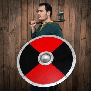 Red and Black Viking Shield