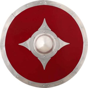 Red Wooden Viking Shield