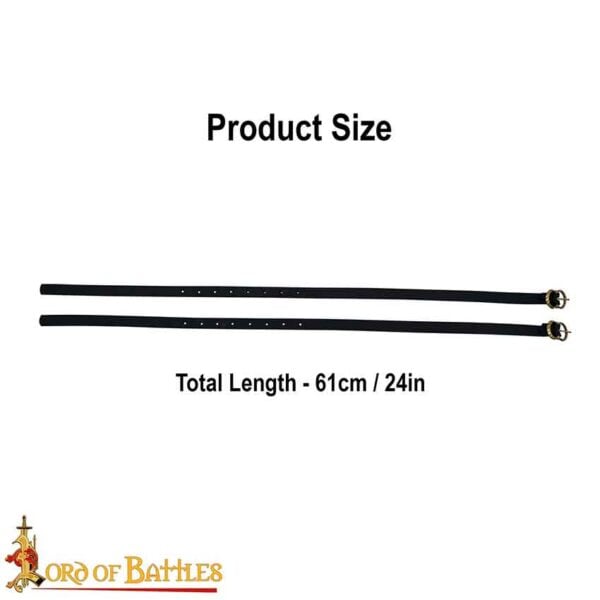 Medieval Leather Leg Garters - Black