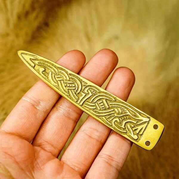 Celtic Knotwork Brass Belt Tip