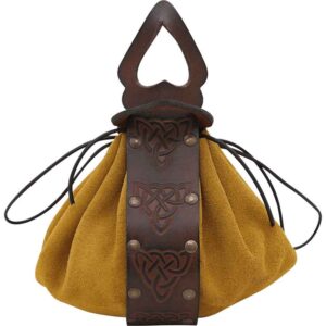 Celtic Traveler Coin Pouch - Brown and Yellow