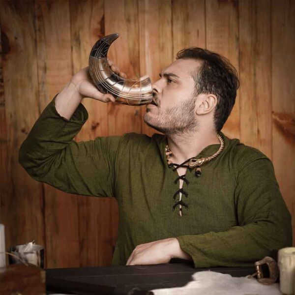 Engraved Viking Drinking Horn