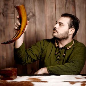 Tinted Medieval Ox Drinking Horn
