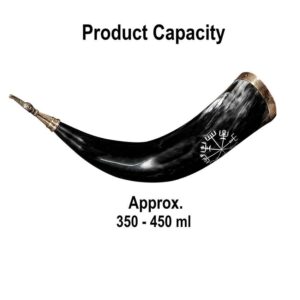 Engraved Vegvisir Viking Drinking Horn