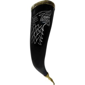 Engraved Fenrir Viking Drinking Horn