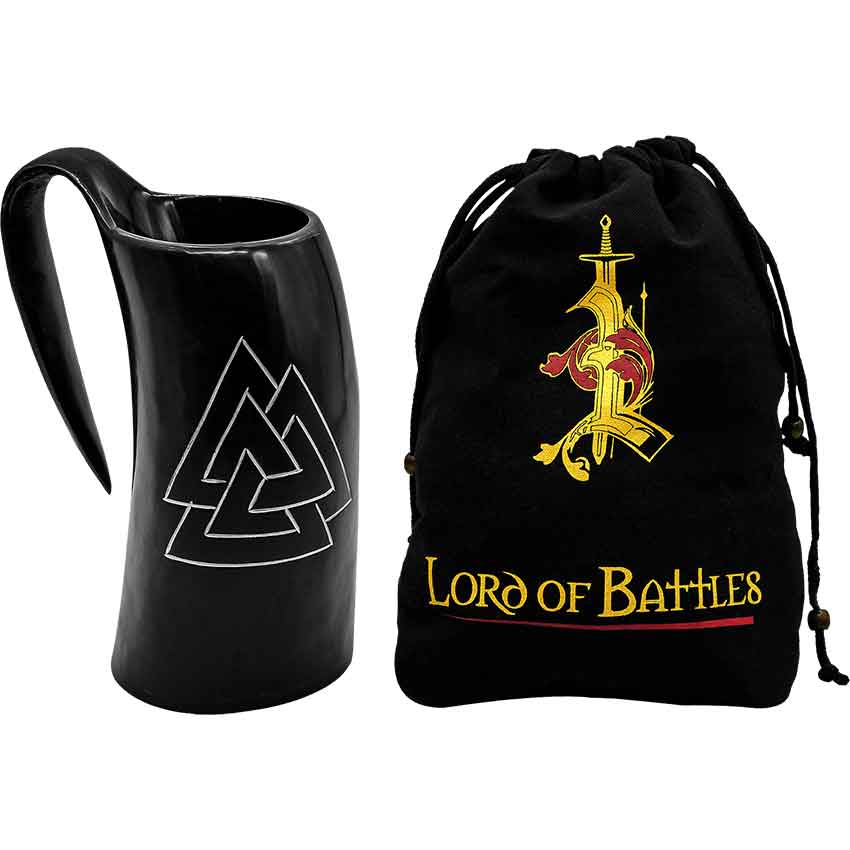 Valknut Viking Horn Tankard