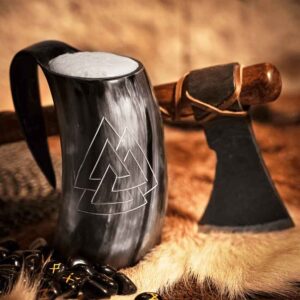 Valknut Viking Horn Tankard