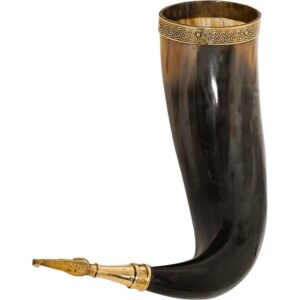 Algiz Rune Viking Drinking Horn