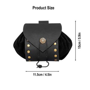 Odyssey Medieval Drawstring Belt Pouch - Black