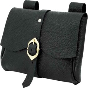 Messenger's Medieval Leather Belt Pouch - Black