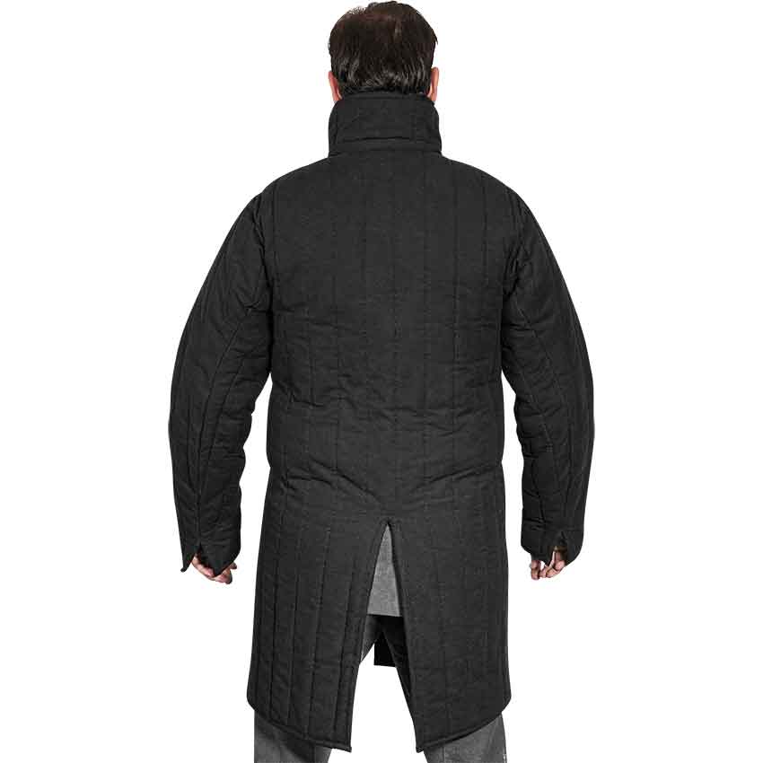 Medieval Long Padded Gambeson - Black Medieval Long Padded Gambeson - Black