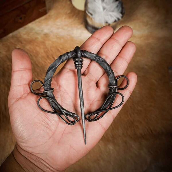 Forged Cloak Pin with Knotted Ends