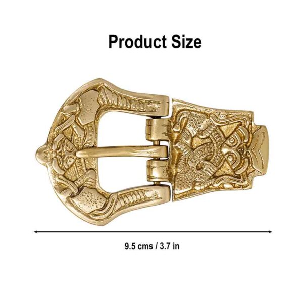 Carved Viking Brass Belt Buckle