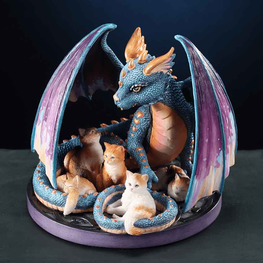 Foster Family Dragon and Cat Statue by Selina Fenech