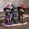 No Evil Witch Cats Statue