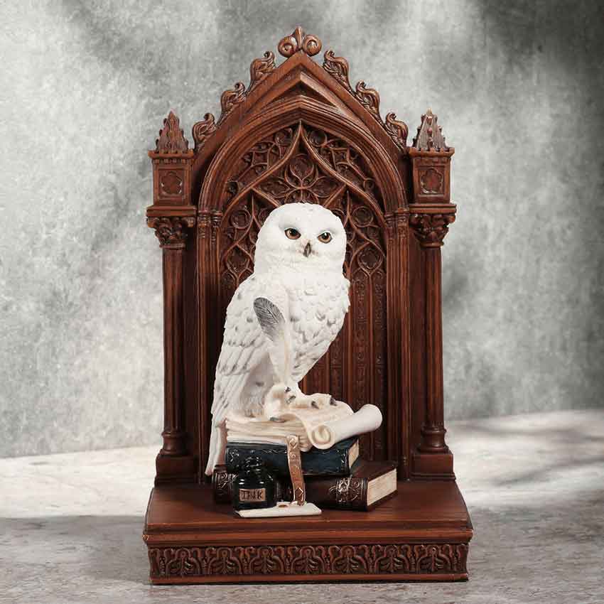 Grand Snowy Owl of Wisdom Statue