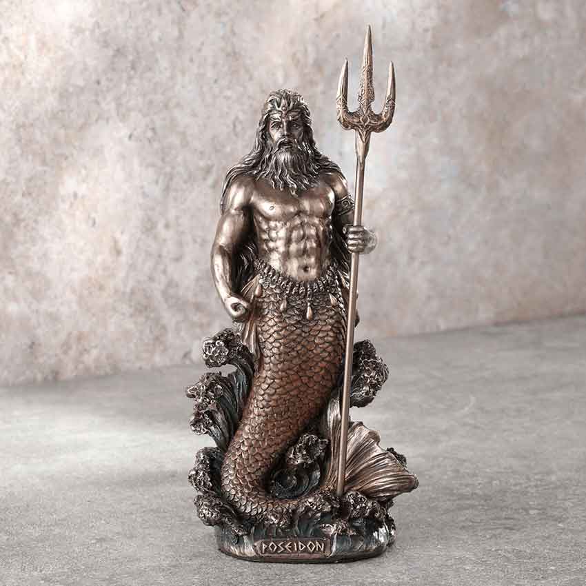 Bronze Poseidon Greek God Statue