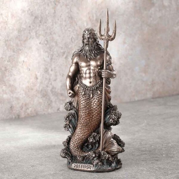 Bronze Poseidon Greek God Statue
