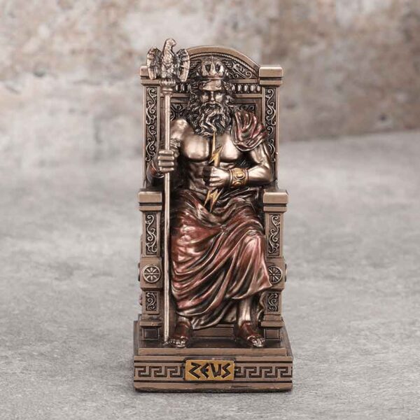 Bronze Enthroned Zeus Greek Statue