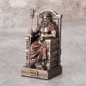 Bronze Enthroned Zeus Greek Statue