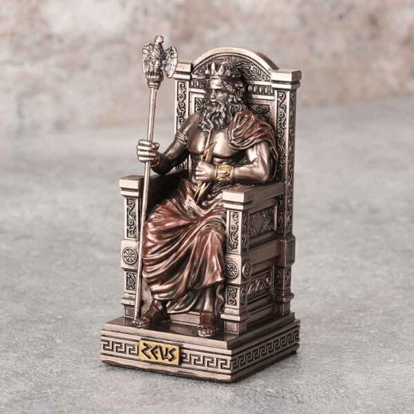 Bronze Enthroned Zeus Greek Statue
