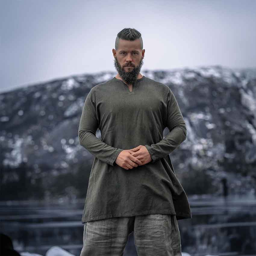 Ragnar Linen Viking Tunic – Olive Green