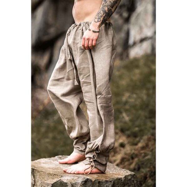 Wodan Viking Linen Trousers - Stone Grey