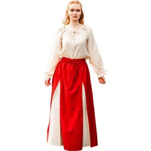 Isabella Medieval Skirt - Red/Natural