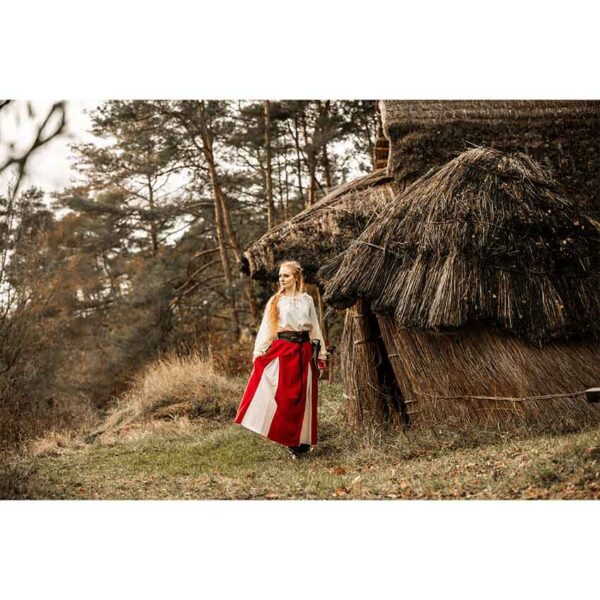 Isabella Medieval Skirt - Red/Natural