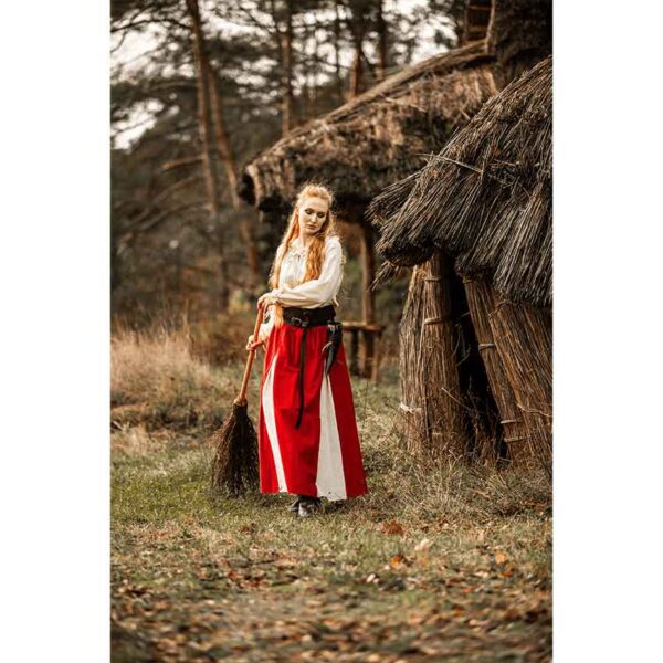 Isabella Medieval Skirt - Red/Natural