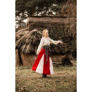 Isabella Medieval Skirt - Red/Natural