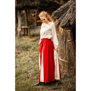Isabella Medieval Skirt - Red/Natural