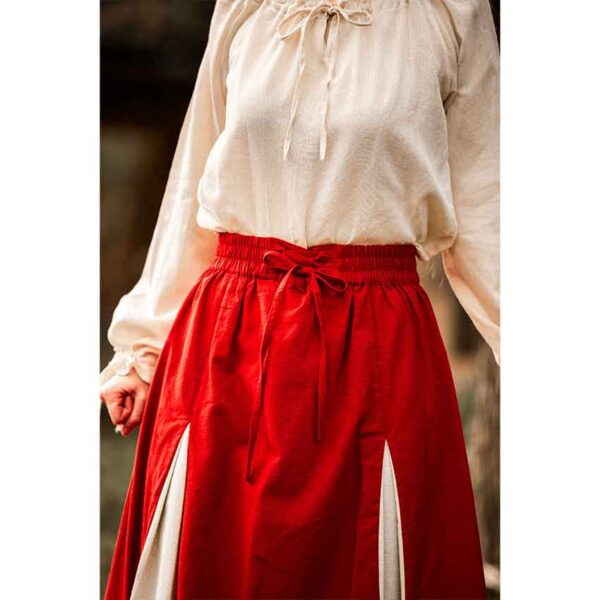 Isabella Medieval Skirt - Red/Natural