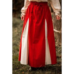 Isabella Medieval Skirt - Red/Natural