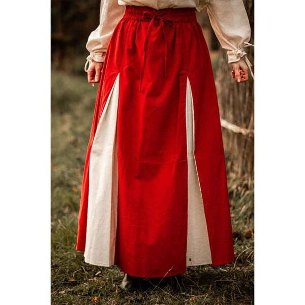 Isabella Medieval Skirt - Red/Natural