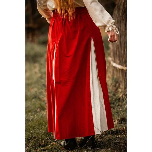 Isabella Medieval Skirt - Red/Natural